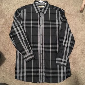 Burberry Grey nova check long sleeve button up L